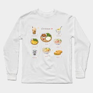 Vietnamese Foods Illustration❤️ 越南美食插畫 Long Sleeve T-Shirt